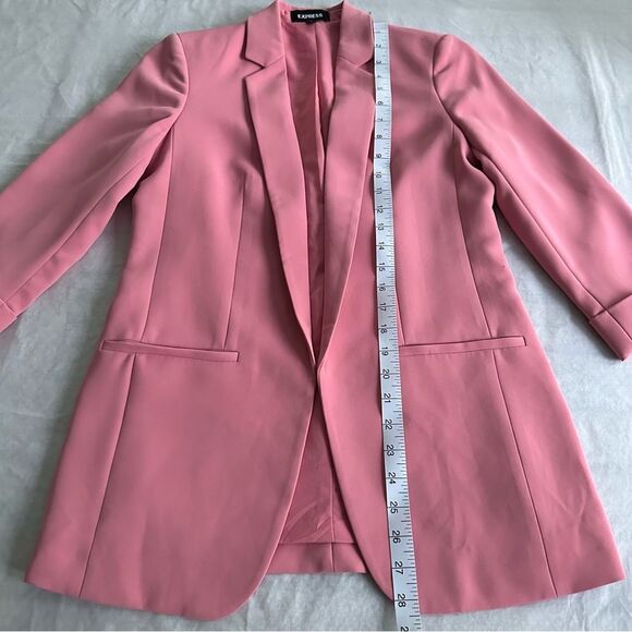 Pink Express Rose Open Front Blazer Suit Coat Business Office Size XS *READ* - Picture 7 of 8